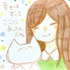 【425】【女の子と猫の絵と言葉】オリジナルアナログ手描きイラスト原画　自作創作