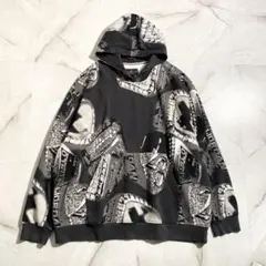 A18009 極美品 ジョーダンMVP AOP 裏起毛パーカー 黒3XL