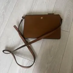 トリーバーチ Tory Burch ブラウンレザーショルダーバッグ