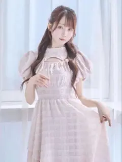 RoseMuse Sheer check pleats dress white - メルカリ