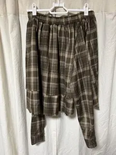 niko and... ブラウン系チェック フレアスカート シャツ風