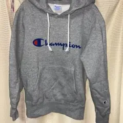 Champion グレー フード付きパーカー M レディース裏起毛