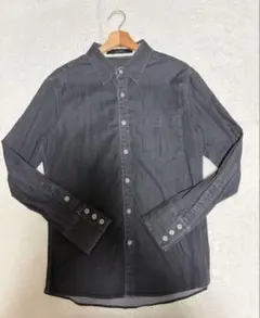 15SS backbone バックボーン ビンテージ加工デニムシャツ 美品】BACKBONE ストレッチデニムシャツ【M】ブラック バックボーン