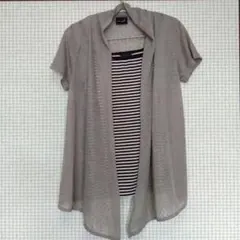 ショートスリーブ カーディガン　半袖　キャミソール付き　アンサンブル