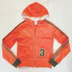 アディダス　ベロア　ジップアップパーカー