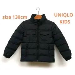 ★ユニクロ　KIDS　フード収納付き　ダウンジャケット　ブラック　130cm