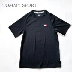 トミースポーツ メッシュ半袖Tシャツ ロゴ 速乾 薄手 メンズ ブラック