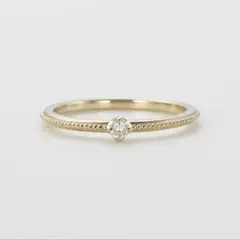 agete アガット4月誕生石 K10 ダイヤモンド　ピンキーリング