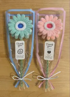 モールフラワー＊ガーベラブーケ＊枯れない花束＊2本＊水色ピンク＊お誕生日誕プレ