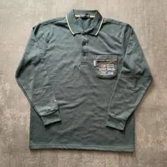 KENT BROS. ワンポイント刺繍 長袖ポロシャツ グリーン L メンズ