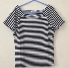 未使用 ボーダーボーダー半袖オフショルプルオーバーM ボーダー