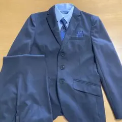 BACK&FORTH　スーツ　上下セット　160cm　ネイビー　濃紺　格子柄