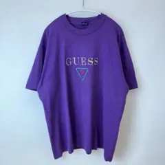 90s GUESS フルーツオブザルームベスト 刺繍ロゴTシャツ XL m290