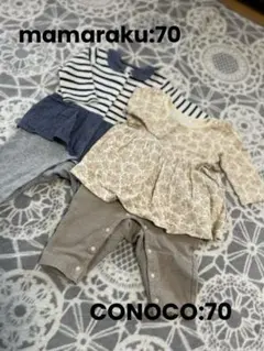 【 まとめ売り 】バースデイ ロンパース カバーオール 70