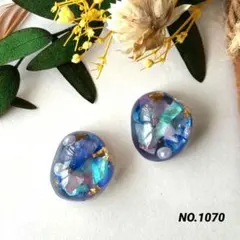 NO.1070 ピアス　イヤリング　天然シェル　パール　レジン　ハンドメイド