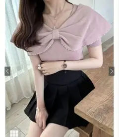 グレイル　パールリボンニットトップス [dr672a]