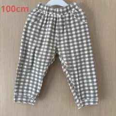 ペアマノン チェック柄 ロングパンツ 100cm