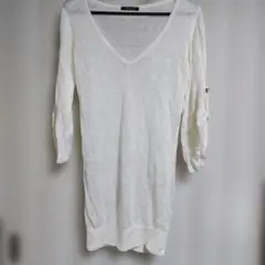 INGNI ホワイト Vネック ニット 五分袖