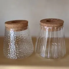 水耕栽培クリアガラス 　コルク蓋 2個セット