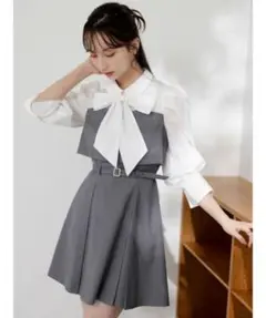 ベルト付きウールライク開衿ジレワンピース an another angelus | Mercari
