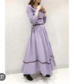 LILY BROWN ニット布帛ドッキングワンピース