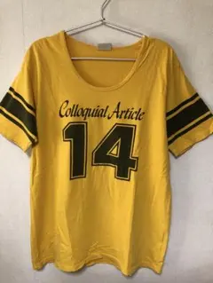 00sヴィンテージ　フットボールTシャツ L イエロー