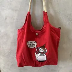 ムーミンリトルミーバッグ刺繍 ショルダーバッグ　新品　レッド　2WAY 人気