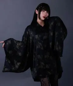 AXES-X 和袖シャツ M 竹林 ラメ ブラック 美品 ユニセックスのサムネイル