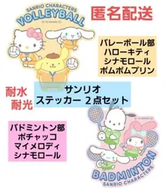 【匿名配送】２点セット サンリオ ミニデコステッカー 部活 シール