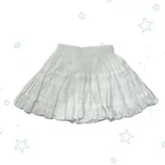 フレアスカート　レーススカート　ドットスカート　ウィッシュコア　韓国　レイヤード