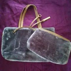 再値下げ！美品【2個組】フェイクファー トート ハンドバッグ A4 ポーチ付