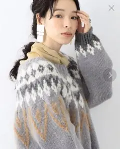 ★値下げ★RayBEAMS ノルディック ジャガード クルーネック ニット