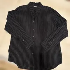 GU ジーユー ストライプ フランネルシャツ メンズ 長袖 XL