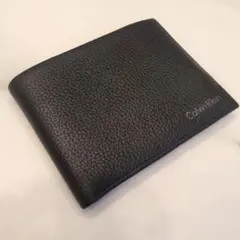 Calvin Klein 黒 レザー 二つ折り財布