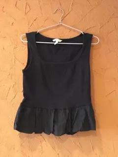 Ｈ＆Ｍ リブタンクトップ ペプラム ブラック