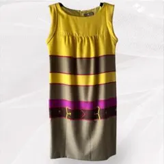 ダイアグラム グレースコンチネンタル ベルト柄 ワンピース 36 S〜M