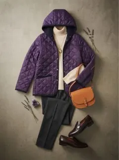 THE SMOCK SHOP キルティングジャケット フード付き パープル M