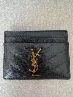 サンローラン カードケース YSL Vステッチ キャビアスキン