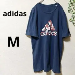 adidas 【M】ネイビー Tシャツ コットン