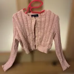 POLO RALPH LAUREN ケーブルニット カーディガン 4Tピンク
