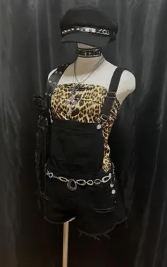 BabyShoop サロペット デニムショートパンツ ブラック