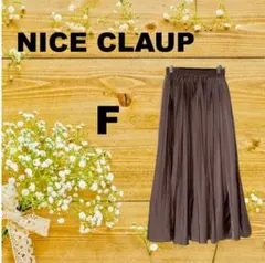 A1030 [NICE CLAUP] 春秋用 プリーツスカート パープル