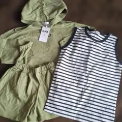 x-girl stages☆肩開きパーカー＋タンクトップ＋パンツ 130 3点