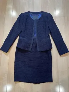 【美品】アンタイトル ツイード セットアップ ネイビー 3