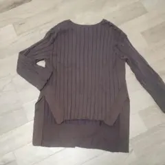 SALT ブラウン リブ編み ニット