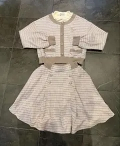 mezzo piano ニット調カットソーセットアップ　Lサイズ