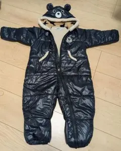 DOUBLE.B クマフードロンパース S 黒色