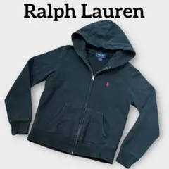 【美品】ラルフローレンRalph Lauren ジップアップパーカー 黒