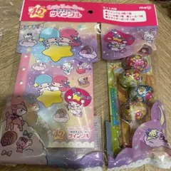 新品未開封　リトルツインスターズ シール　ポーチ　セット 明治