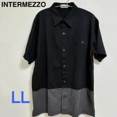 【美品】INTERMEZZO（インターメッツォ） ポロ　半袖シャツ　LL 黒のサムネイル